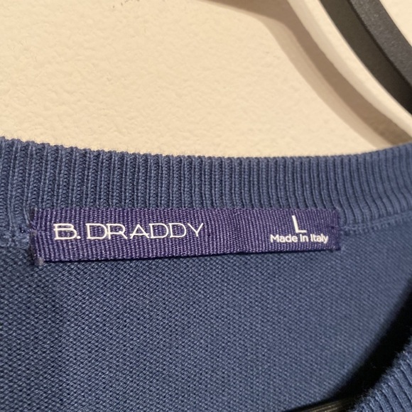 B.Draddy BD Crew Sweater Italian made long sleeve garment dyed in Regal size L - Picture 3 of 10